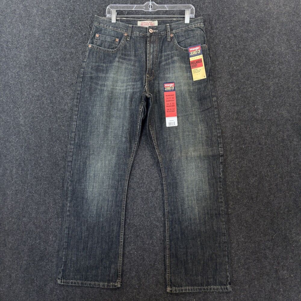 Wrangler Jeans Co Relaxed Boot Jeans Men's 34x32 Blue Relaxed Fit Bootcut Denim